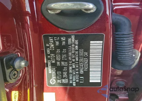 2011 Hyundai Genesis 3.8L from USA, damaged, VIN KMHGC4DE2BU116830